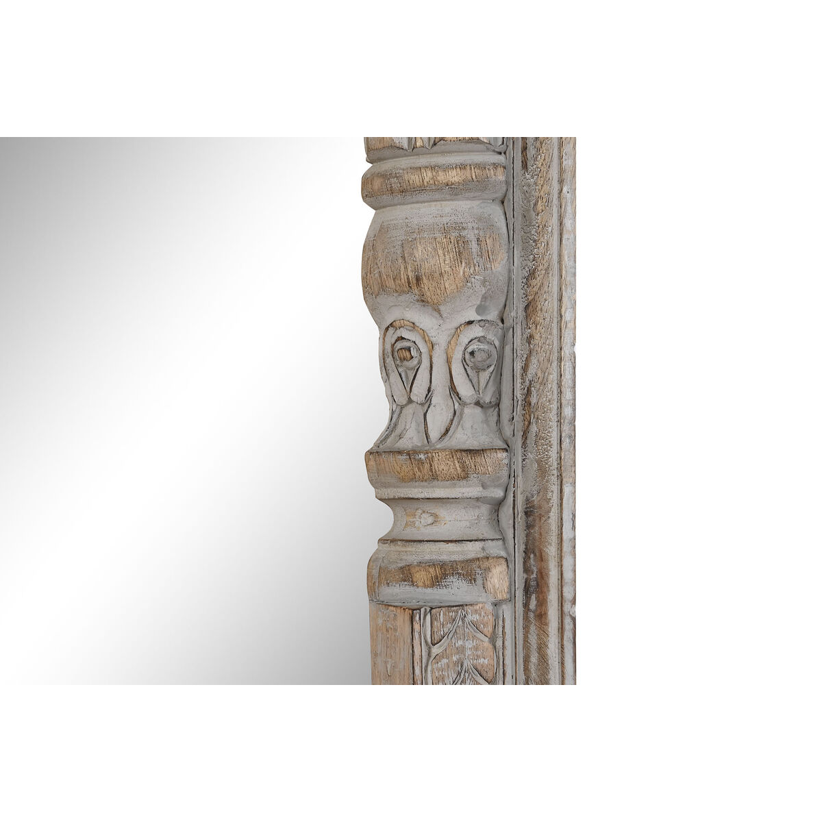 Väggspegel DKD Home Decor Vit Brun Mangoträ Speglar 50,8 x 7 x 184 cm - 3