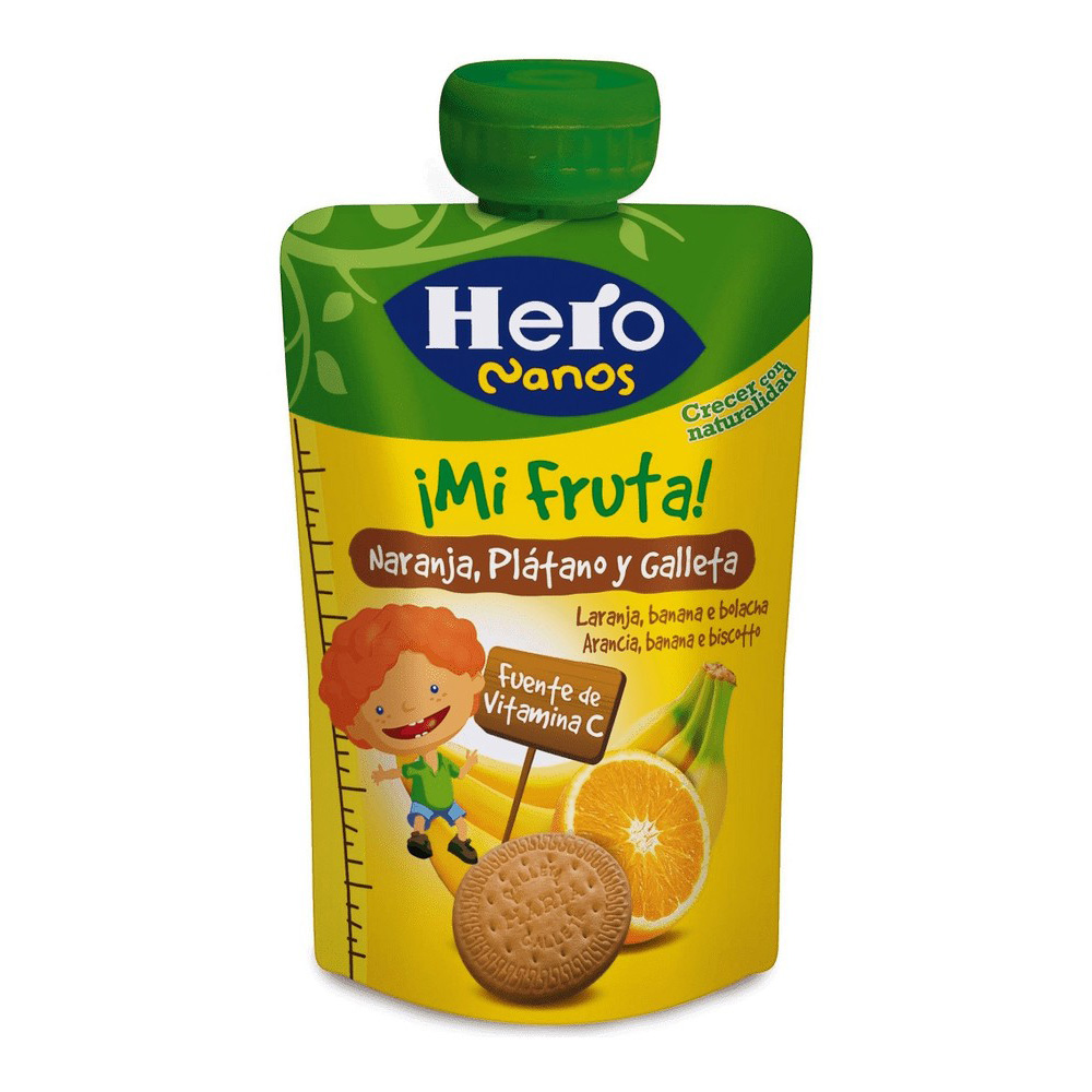 Barnmat Hero ¡Mi Fruta! Pera Galleta Orange Banan