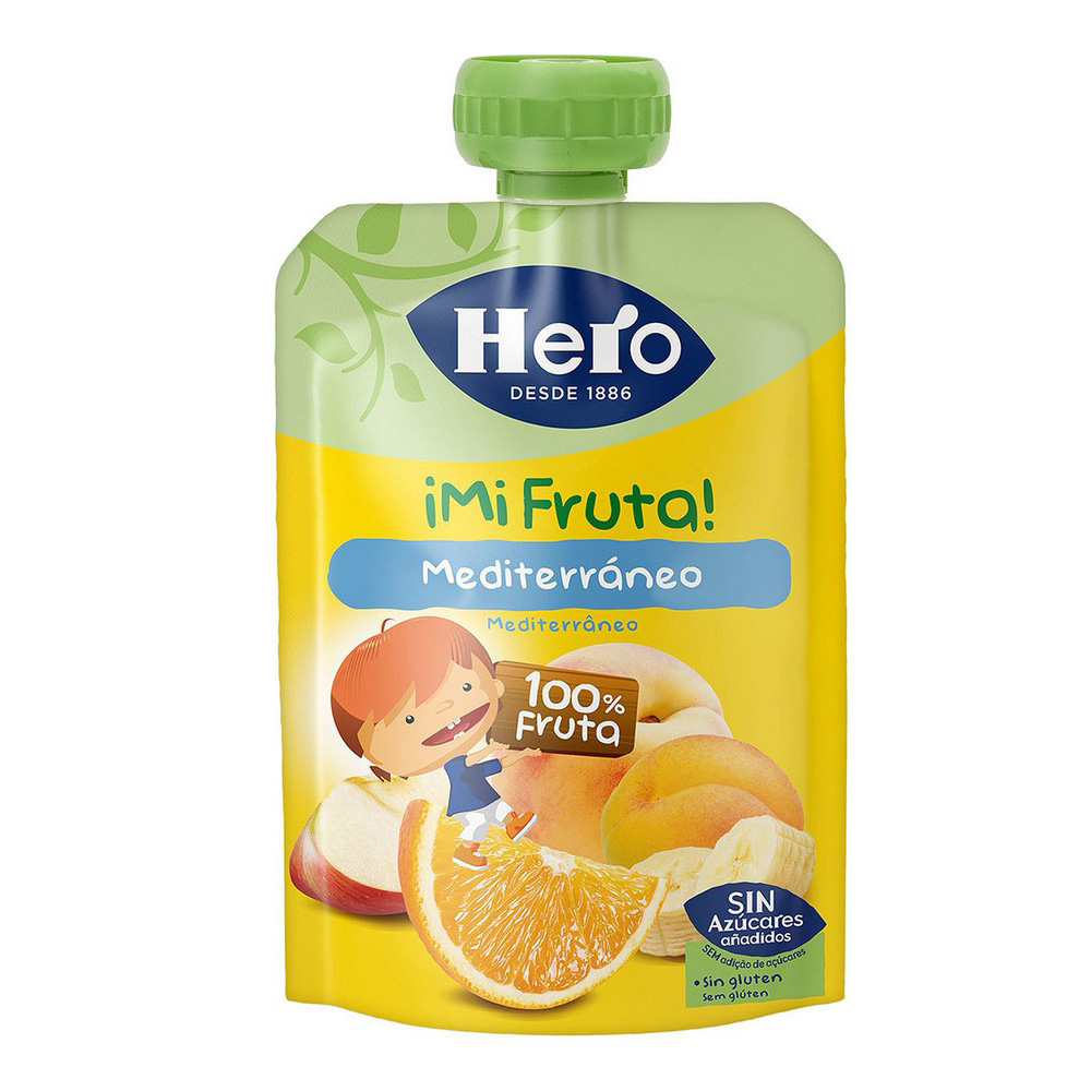 Barnmat Hero ¡Mi Fruta! Orange Banan Äpple Persika