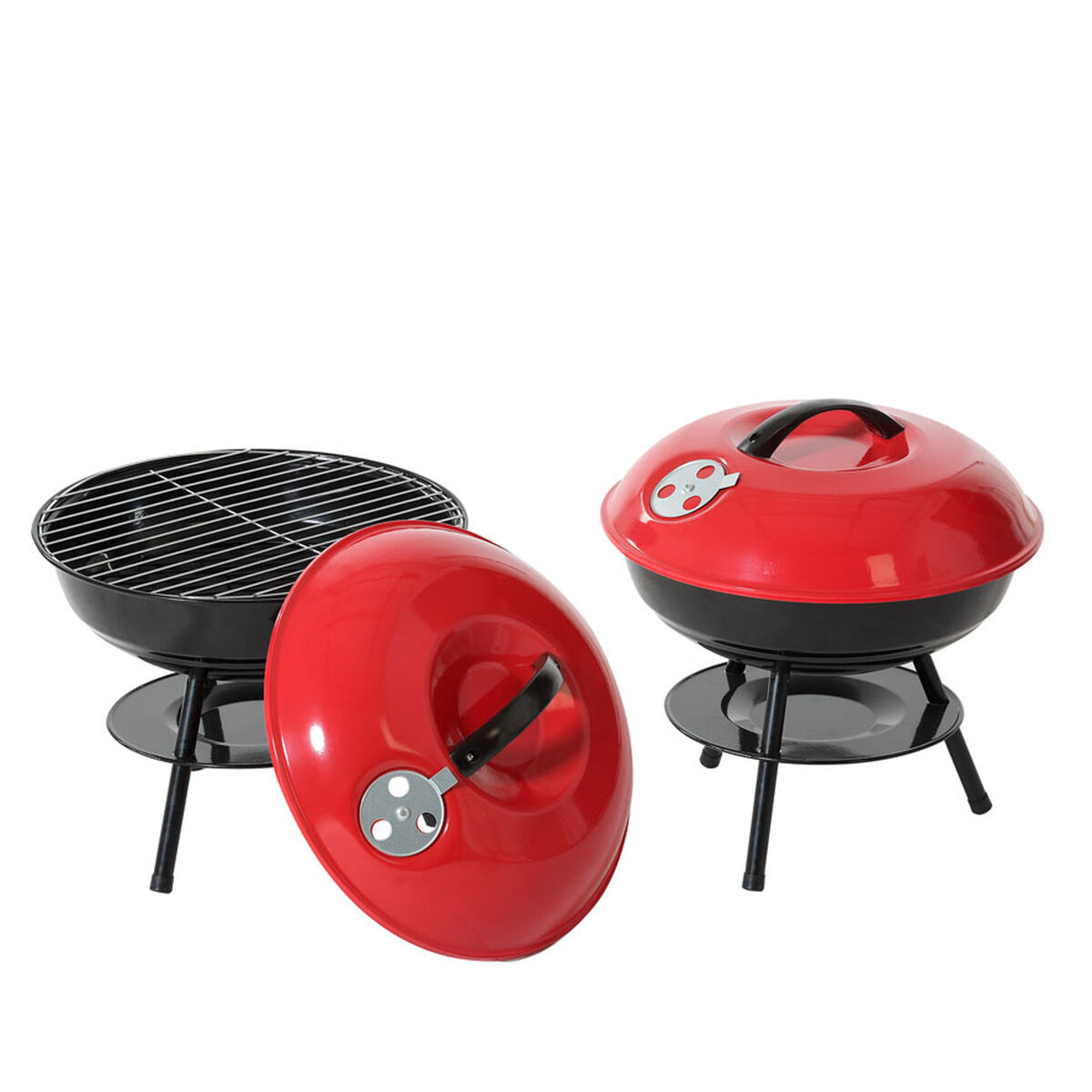 Bärbar Grill Röd/Svart 35,5 x 37 cm - 2