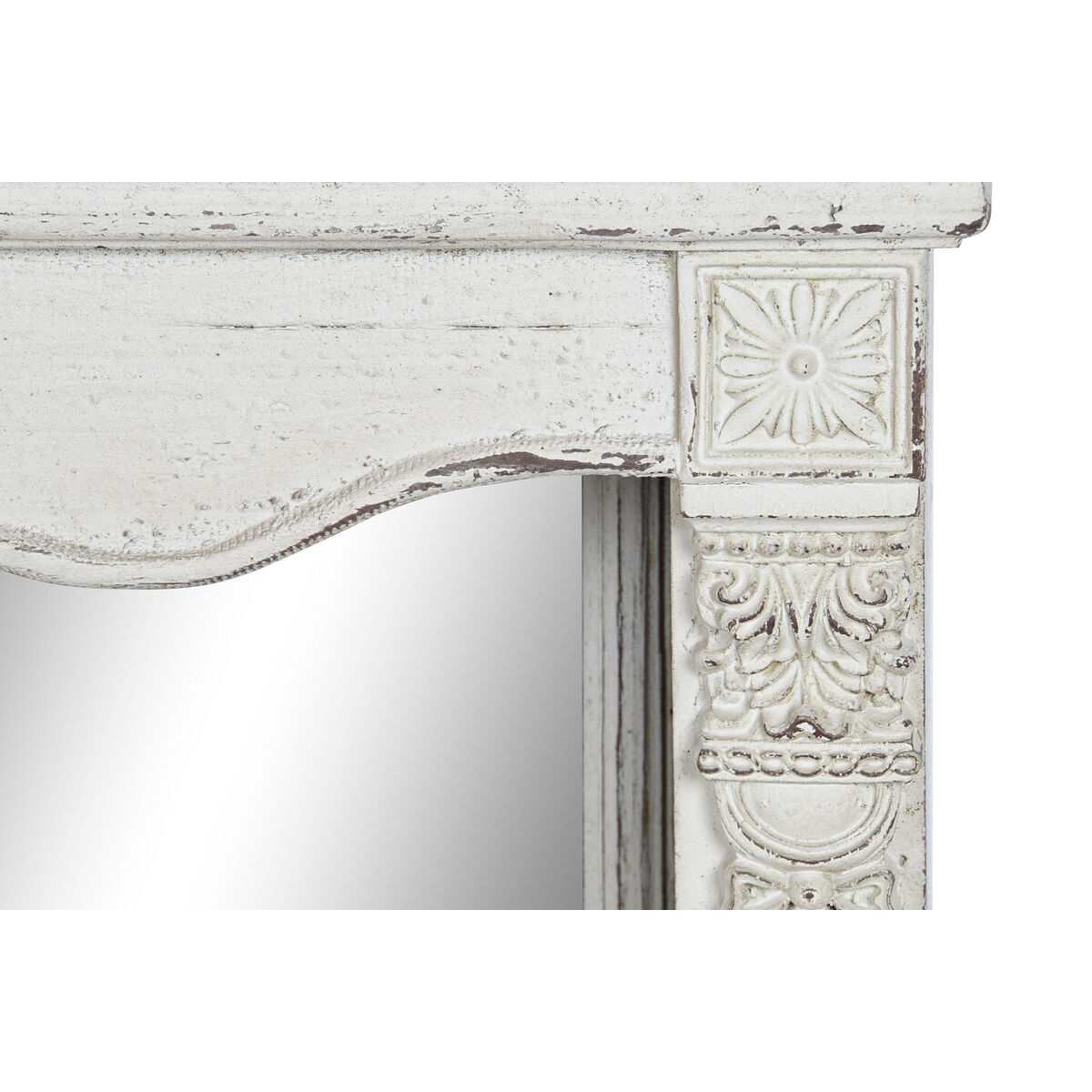 Väggspegel DKD Home Decor 125 x 12 x 76 cm Gran Glas Vit Vintage Trä MDF - 3
