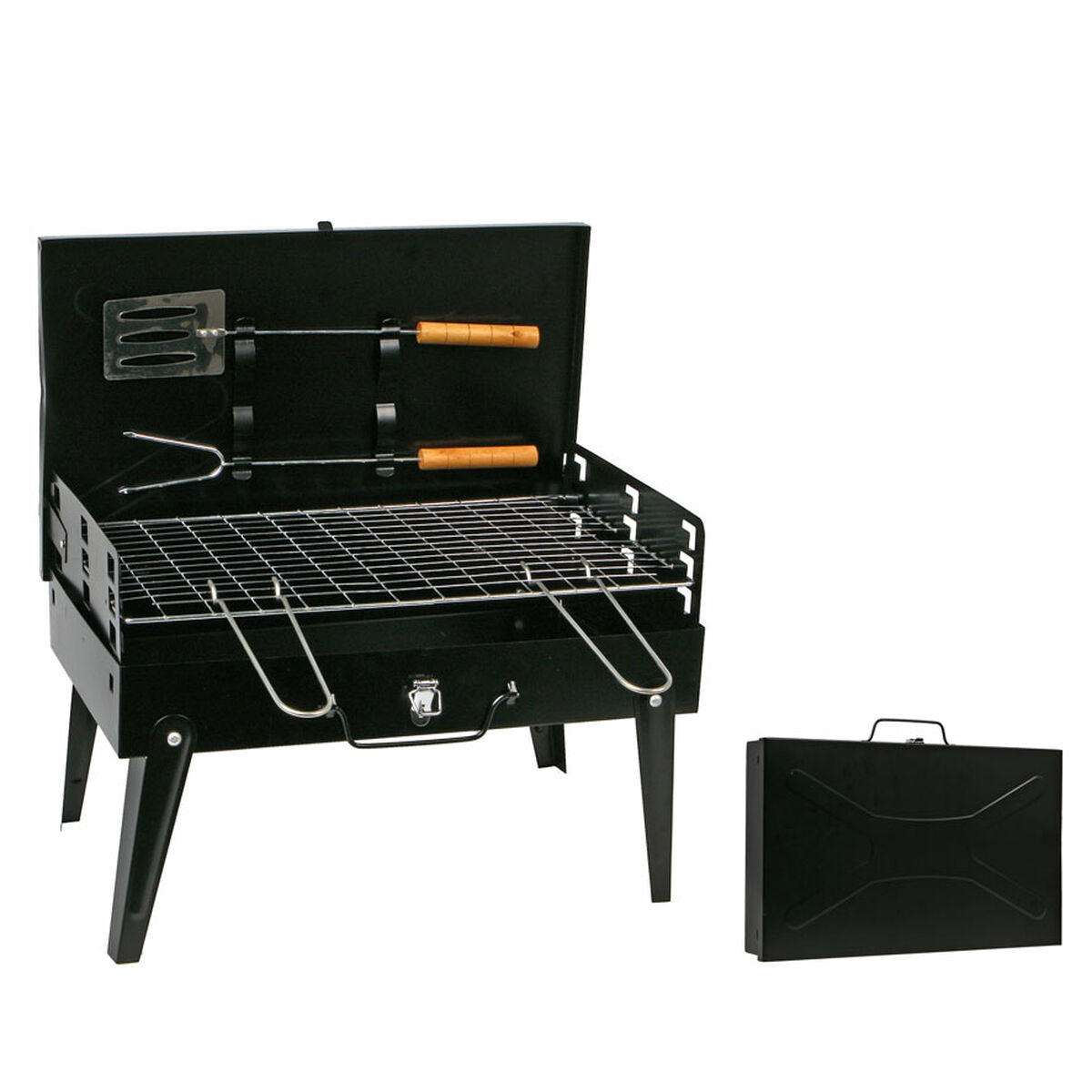 Bärbar Grill Svart 44 x 27 x 21,5 cm - 2