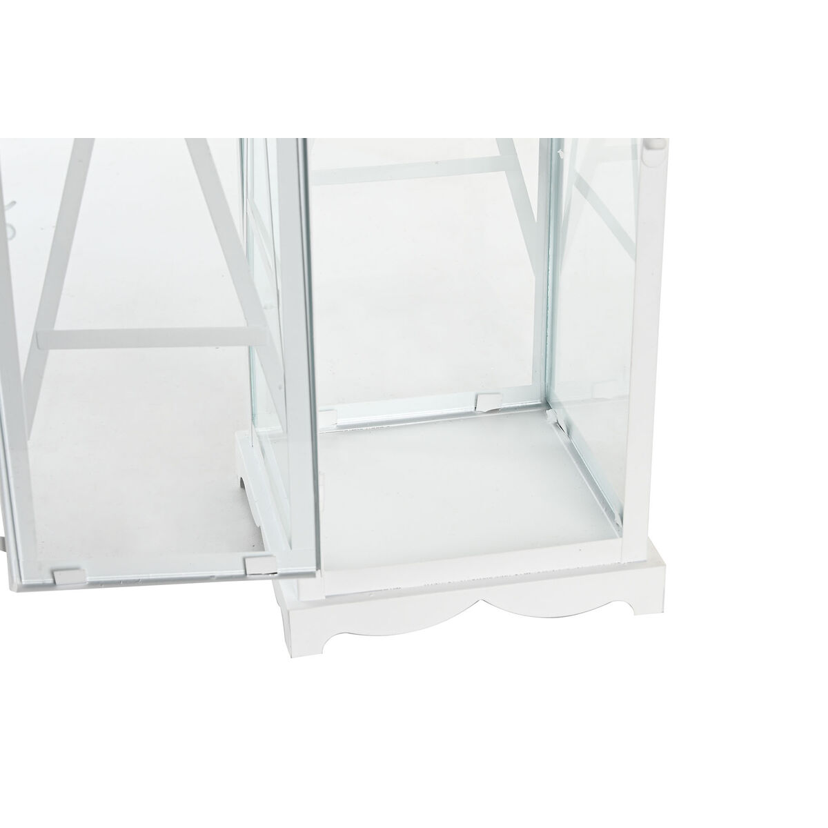 Gatlykta DKD Home Decor 22 x 22 x 75 cm Glas Metall Vit Shabby Chic - 3