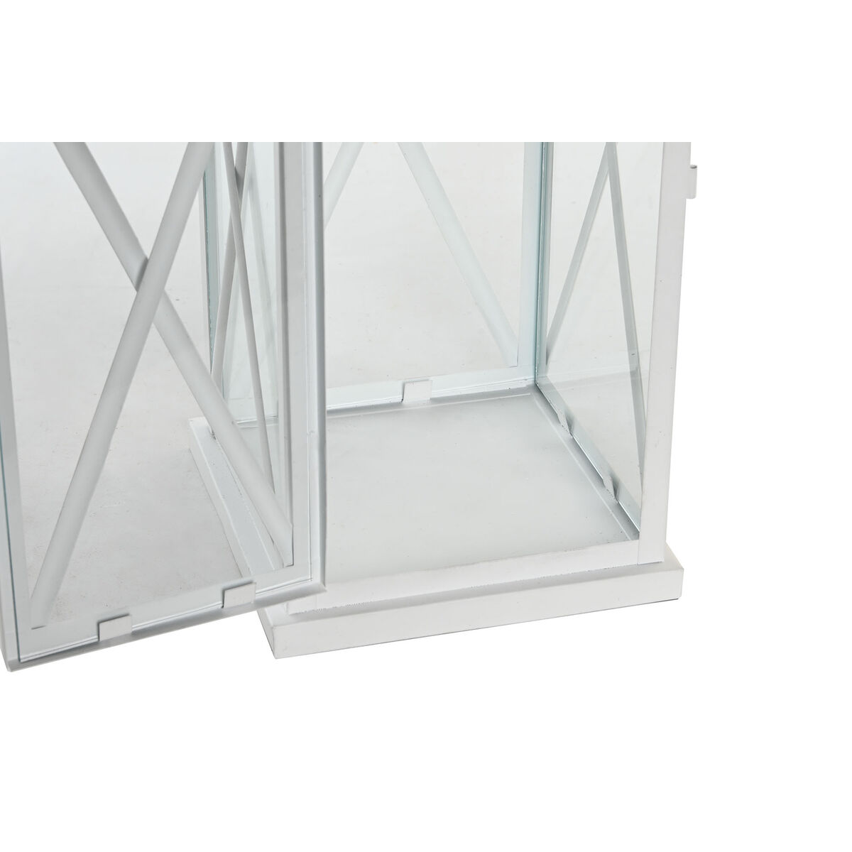 Gatlykta DKD Home Decor 22 x 22 x 66 cm Glas Metall Vit Shabby Chic - 2