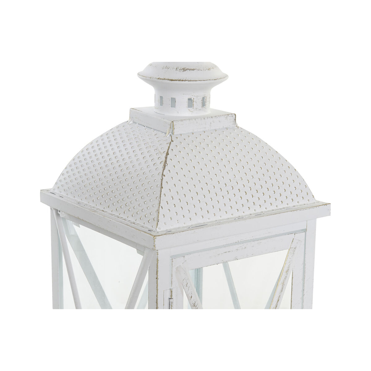 Gatlykta DKD Home Decor 22 x 22 x 66 cm Glas Metall Vit Shabby Chic - 3