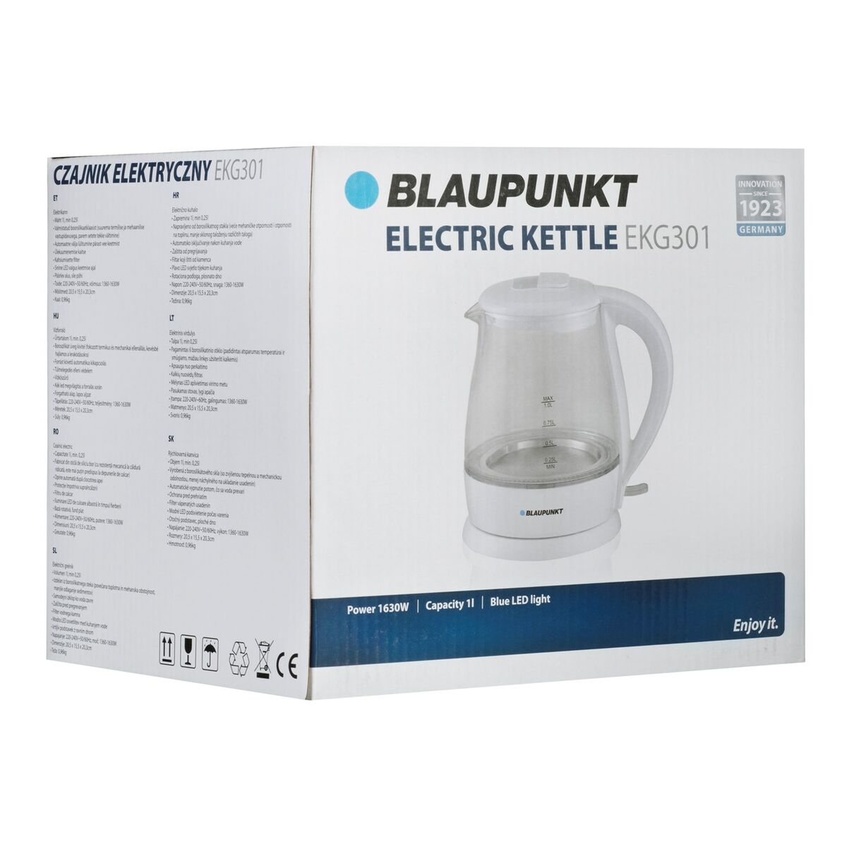 Vattenkokare Blaupunkt EKG301  Vit Glas Aluminium 1630 W 1 L - 2