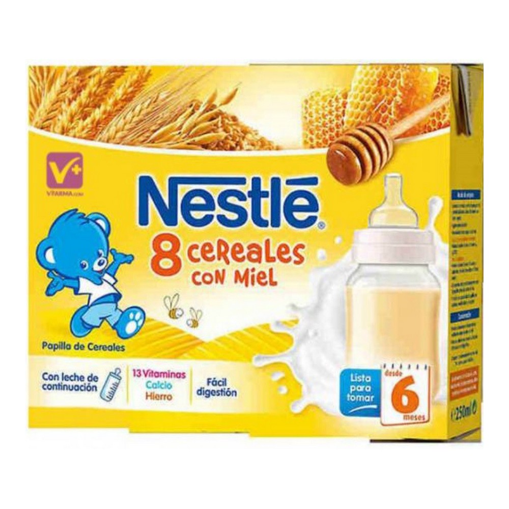 Puré för barn Nestle Mjölk och Spannmål med Honung (2 x 250 ml)