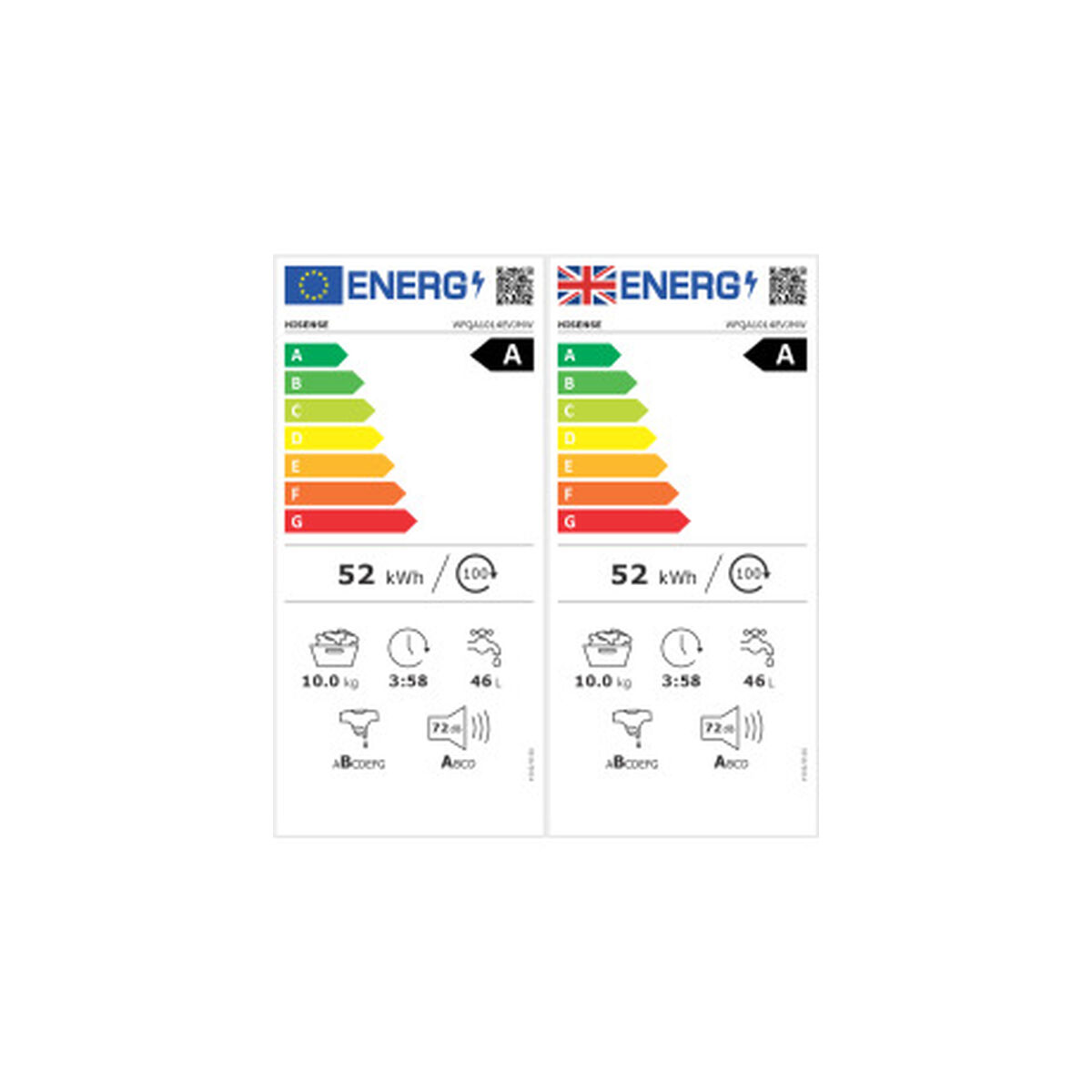 Tvättmaskin Hisense WFQA1014EVJMW 60 cm 1400 rpm - 2