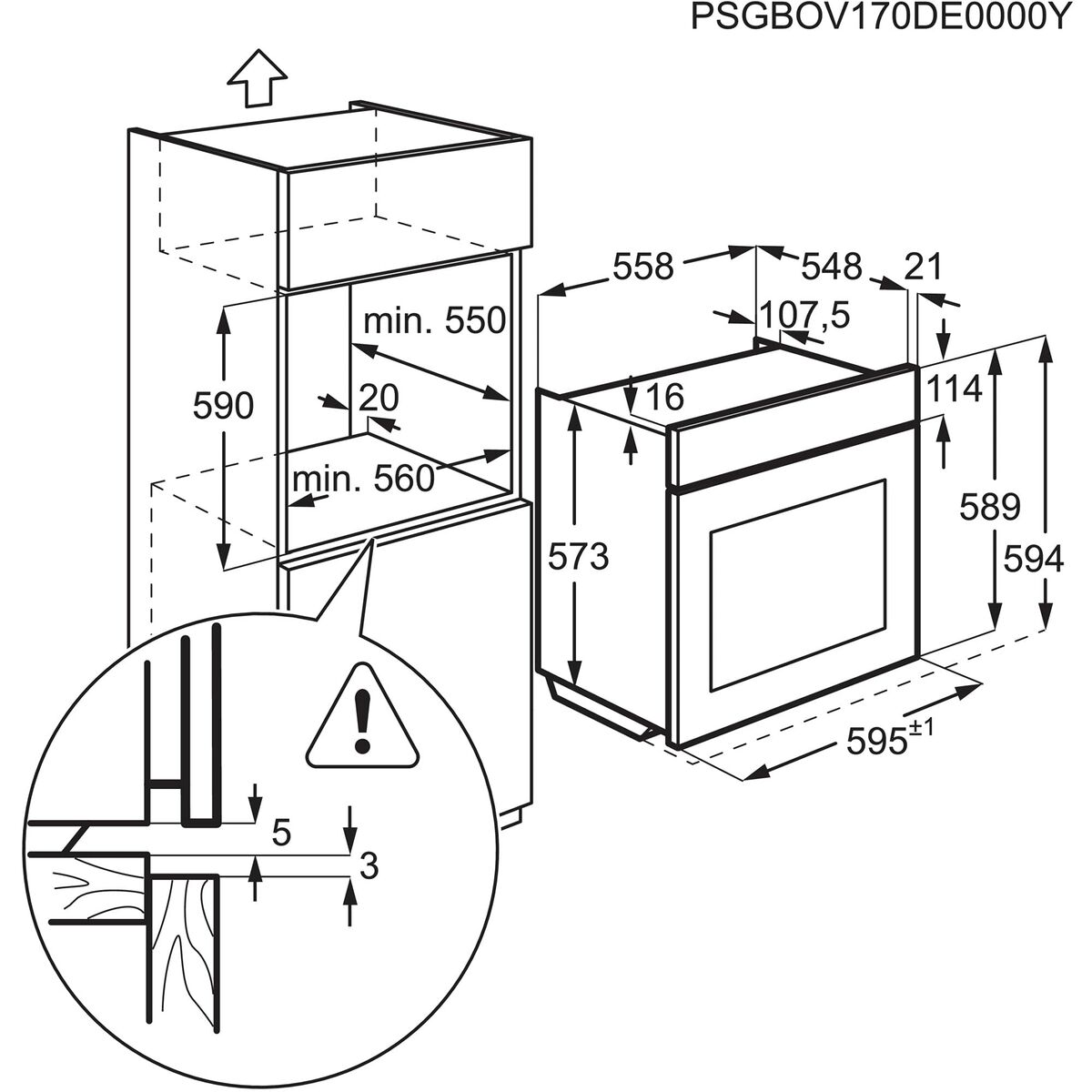 Multifunktionsugn AEG BES331111M LCD 2780 W 72 L - 2