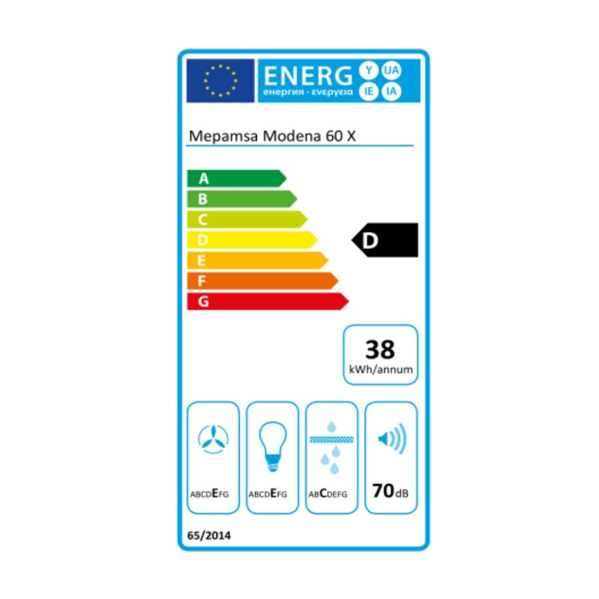 Konventionell fläkt Mepamsa Modena 60 cm Stål 400 m3/h - 2