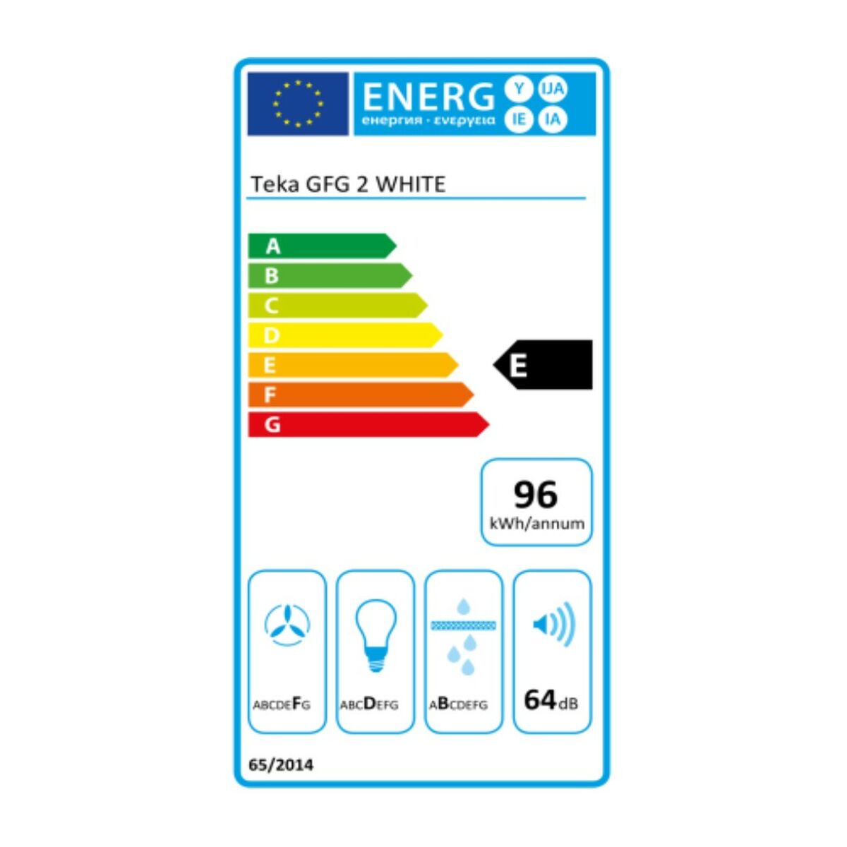 Konventionell fläkt Teka GFG2 GLASS WHITE 55 cm 329 m3/h 63 dB 180W Vit - 2