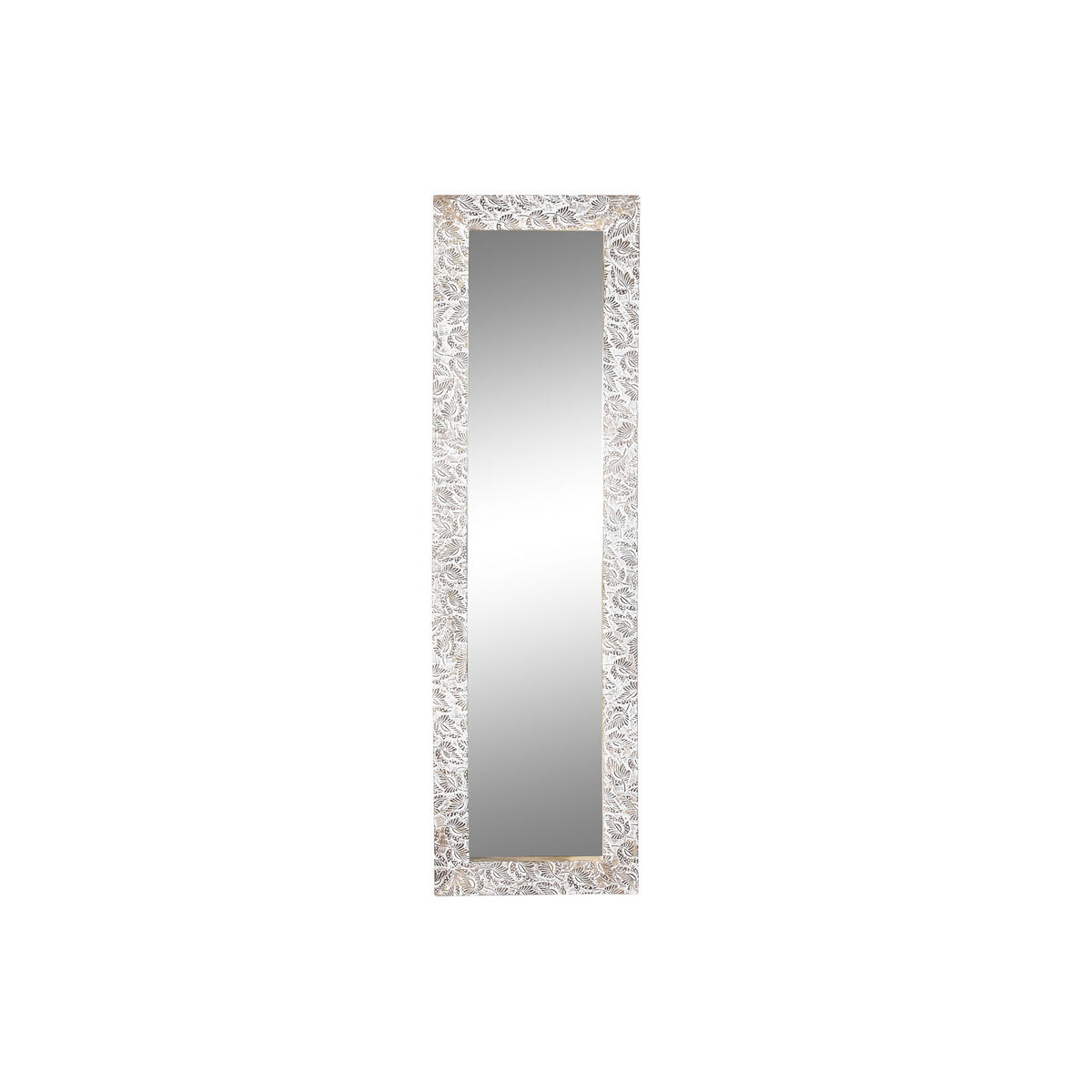Väggspegel DKD Home Decor 44 x 3 x 150 cm Glas Brun Vit Mangoträ Indier Trä MDF Avskalad