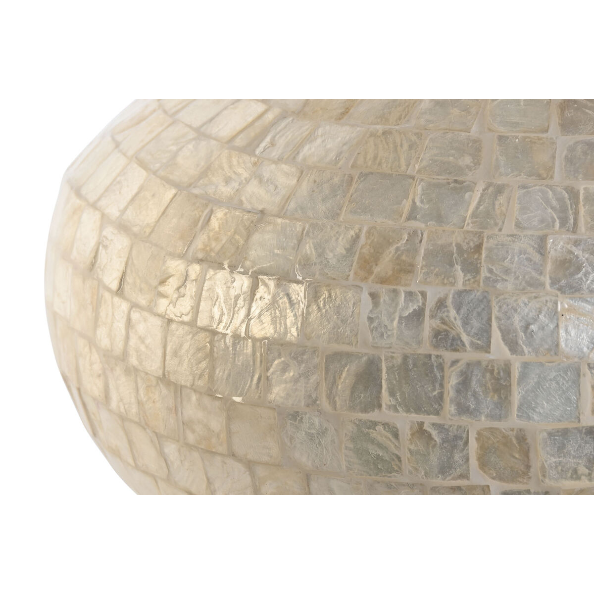 Vas DKD Home Decor Vit Bambu Pärlemor Naturell Medelhavs 34 x 34 x 26 cm - 2