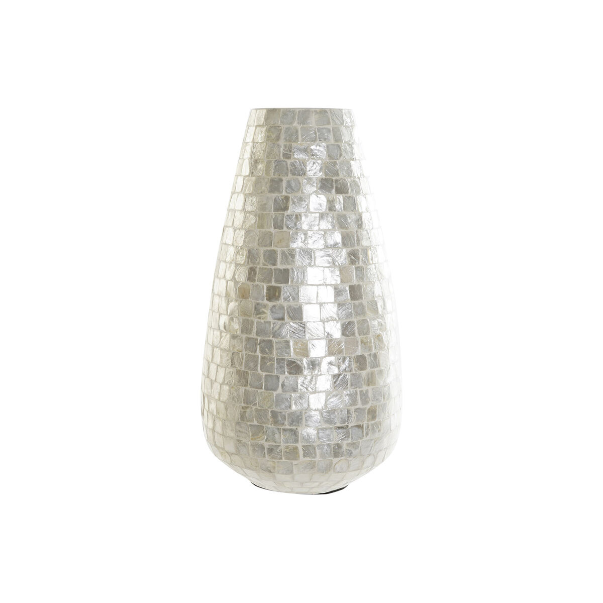 Vas DKD Home Decor Vit Bambu Pärlemor Medelhavs 25 x 25 x 46,5 cm