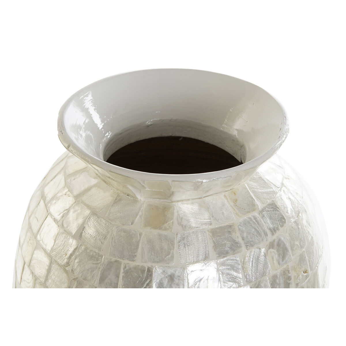 Vas DKD Home Decor Vit Bambu Pärlemor Medelhavs 23 x 23 x 41,5 cm - 3