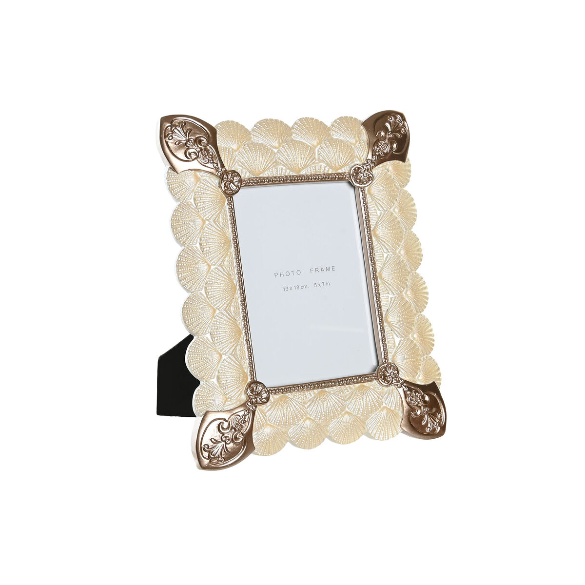 Fotoram DKD Home Decor 22,8 x 2,6 x 28,6 cm Glas Koppar Vit Harts Romantisk