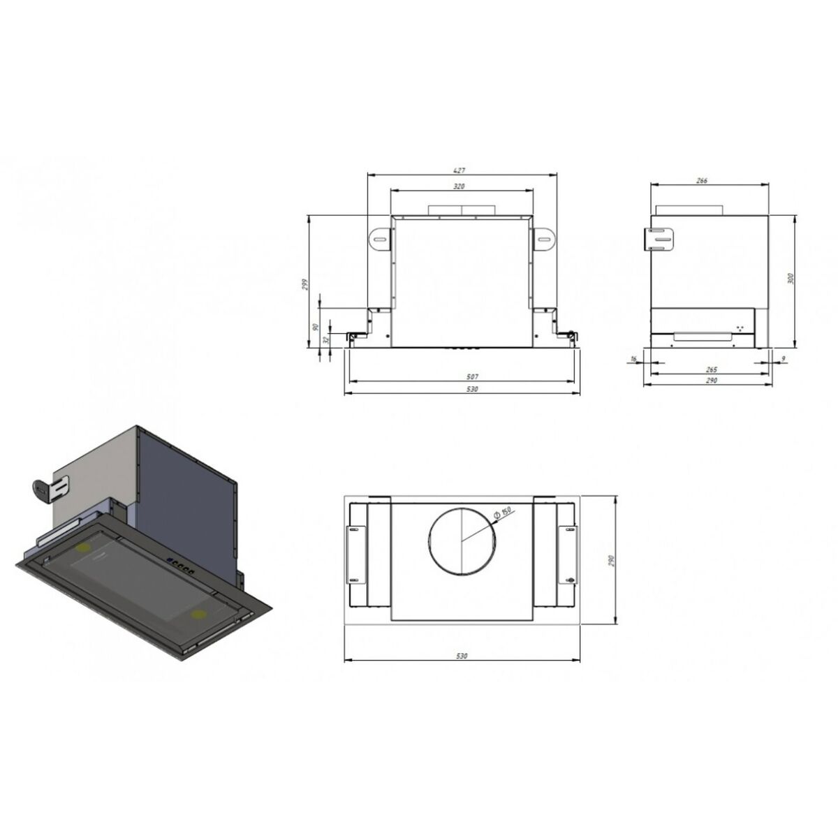Konventionell fläkt Akpo WK-10 NEVA GLASS Svart - 2