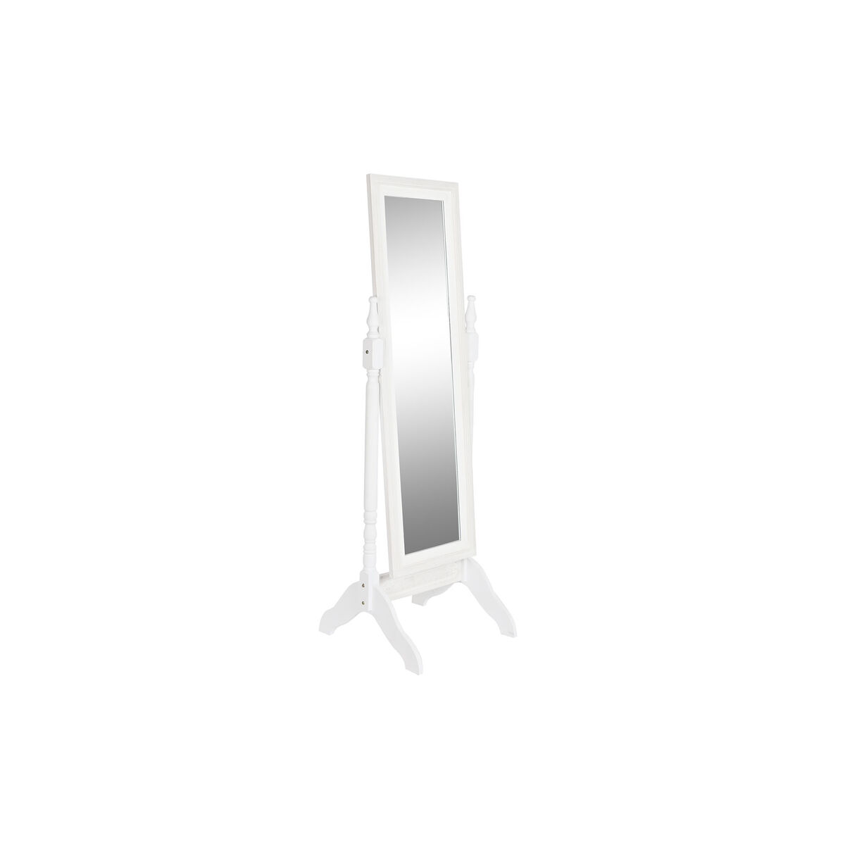 Fristående spegel DKD Home Decor Speglar Vit Trä MDF (50 x 50 x 157 cm)