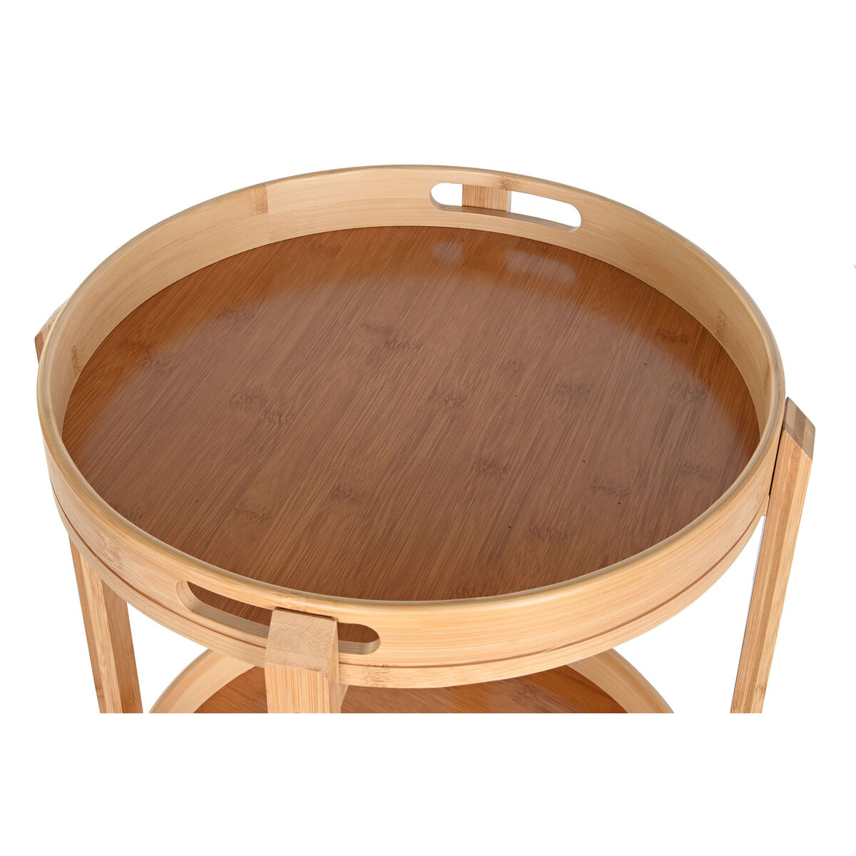 Bokhylla DKD Home Decor 43,6 x 43,6 x 90,5 cm Naturell Rostfritt stål Aluminium Bambu Med hjul - 2