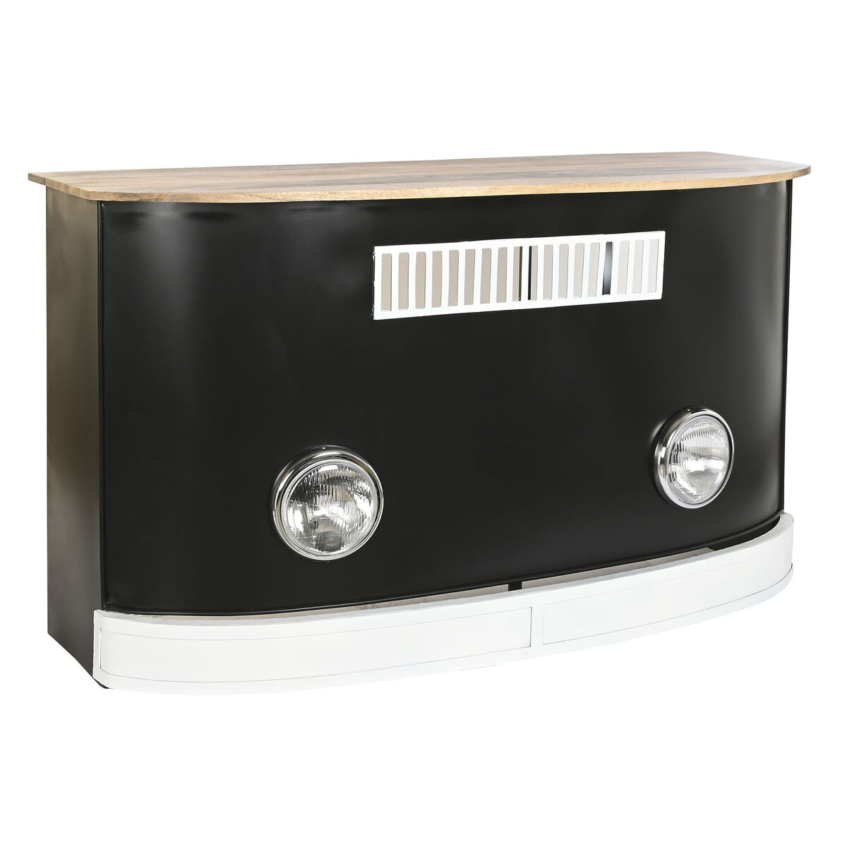 Avlastningsmöbler DKD Home Decor BAR Vit Brun Svart Aluminium Järn Mangoträ 157 x 52 x 90 cm