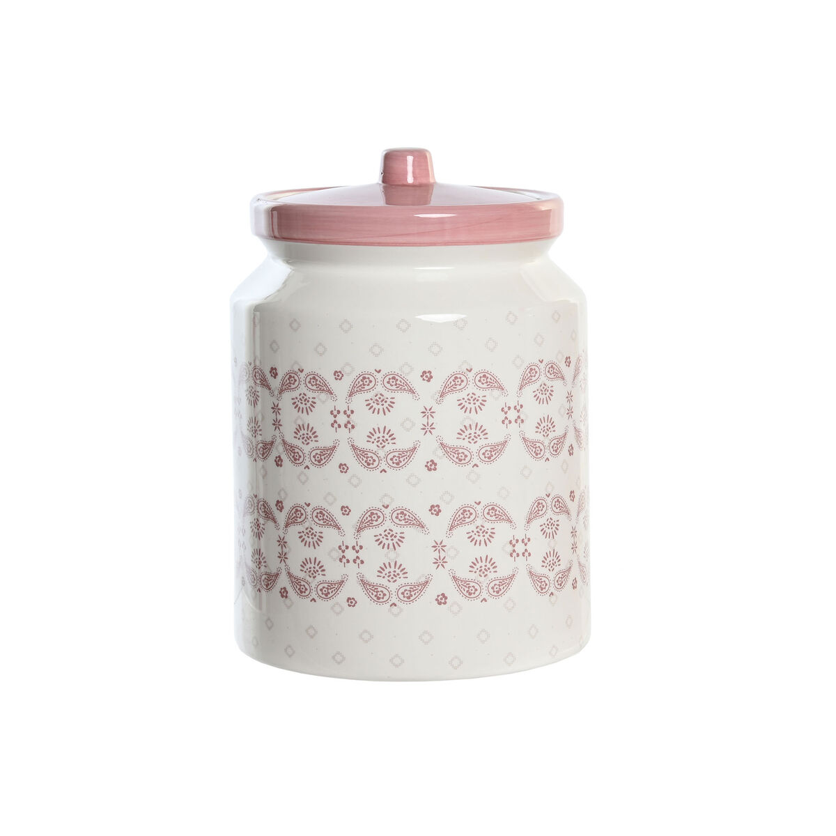 Burk DKD Home Decor 15,5 x 15,5 x 21 cm Rosa Vit Dolomite