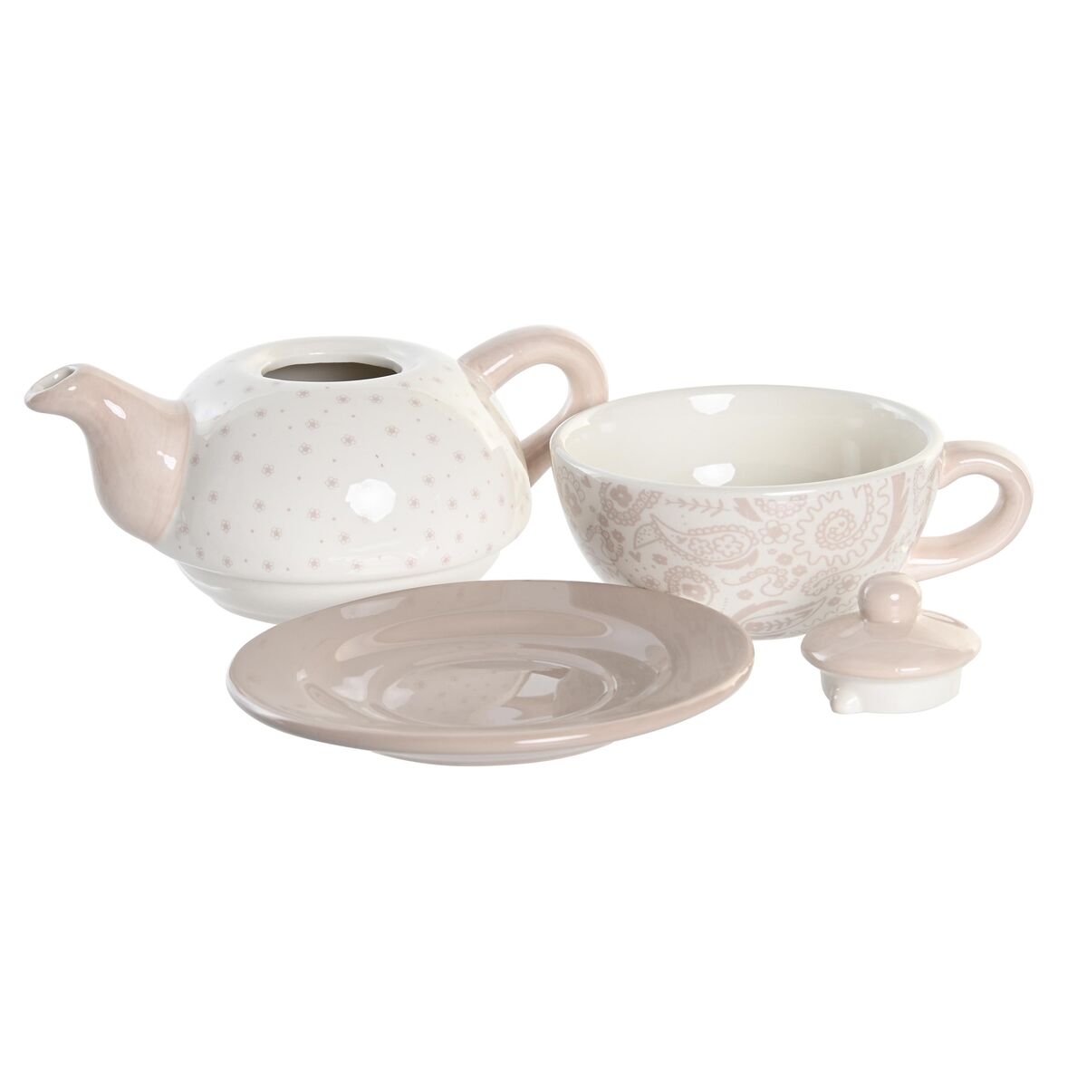 Spel: Tekanna DKD Home Decor Blå Rosa Gul 750 ml Dolomite (3 antal) - 4