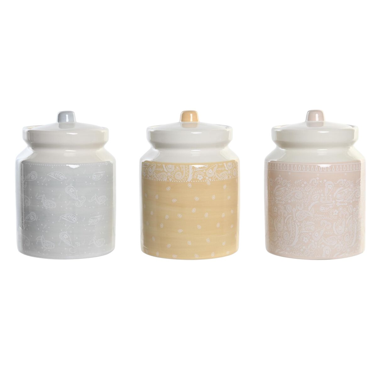Burk DKD Home Decor 12 x 12 x 16 cm Blå Rosa Gul Dolomite Shabby Chic (3 antal)