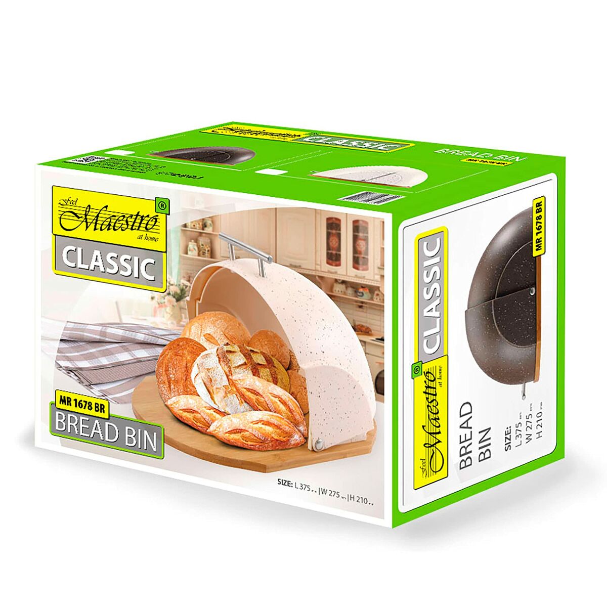 Brödkorg Feel Maestro MR-1678 Beige Silvrig Trä Plast 1 Delar 27,5 x 21 x 37,5 cm - 2