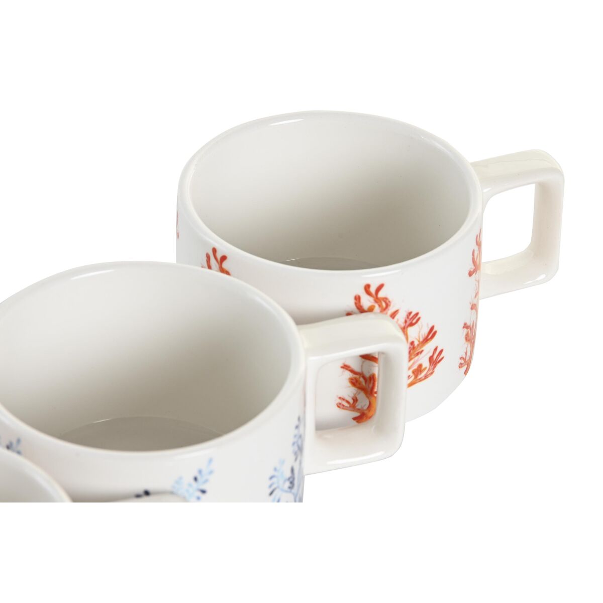 Set med kaffekoppar DKD Home Decor Blå Metall Fuchsia 260 ml 4 Delar Dolomite - 2