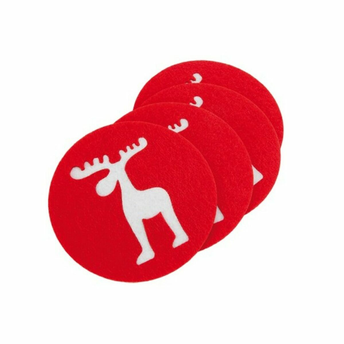 Glasunderlägg jul renar 143754 (50 antal), Färg: Röd - 2