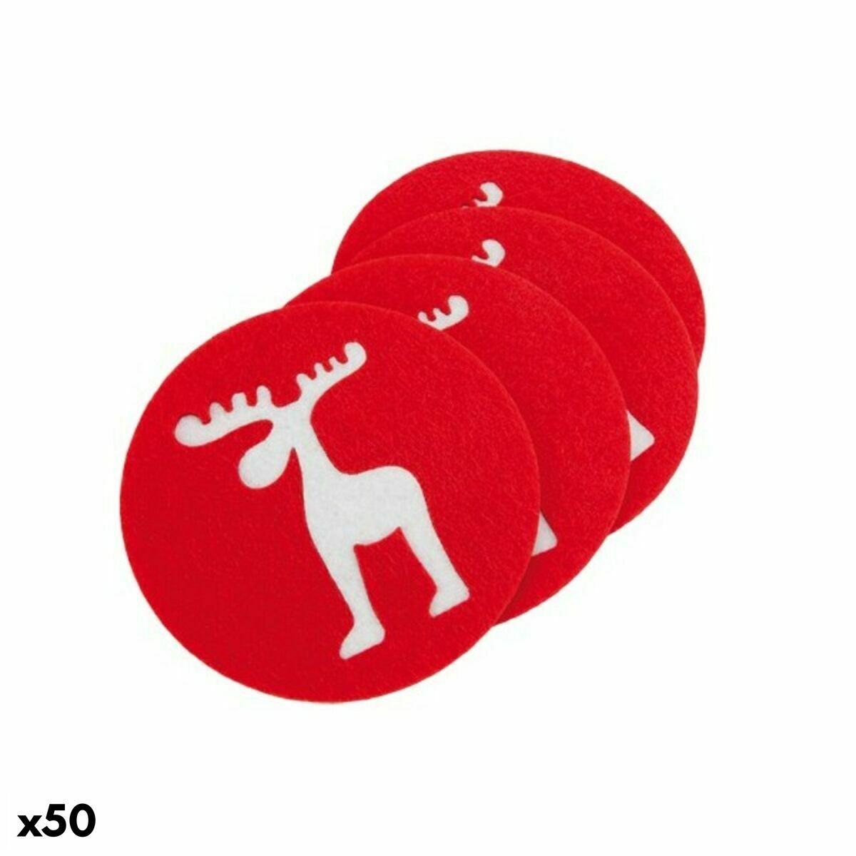 Glasunderlägg jul renar 143754 (50 antal), Färg: Röd