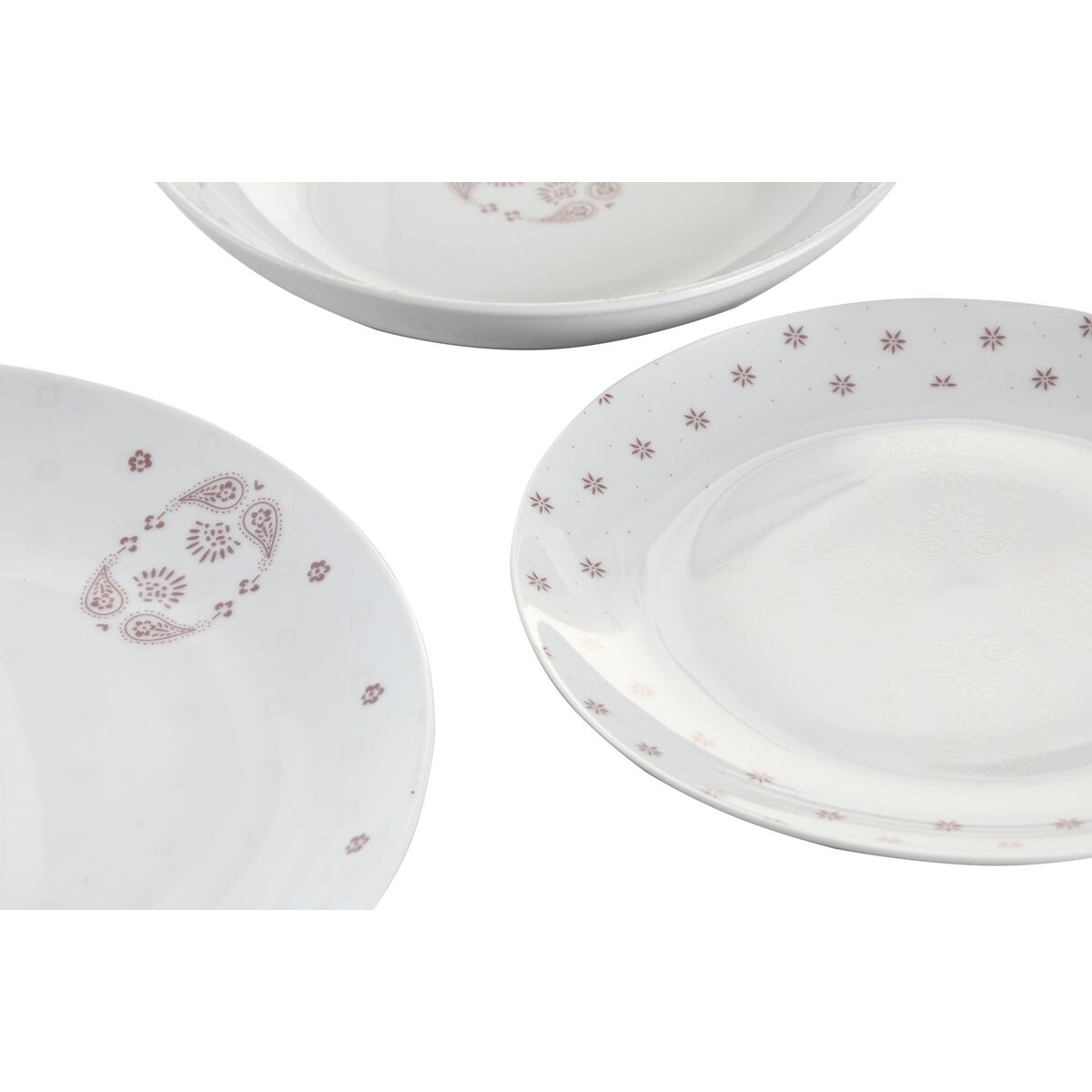 Servissats DKD Home Decor Vit Rosa Porslin Scandi 18 Delar 27 x 27 x 3 cm - 4