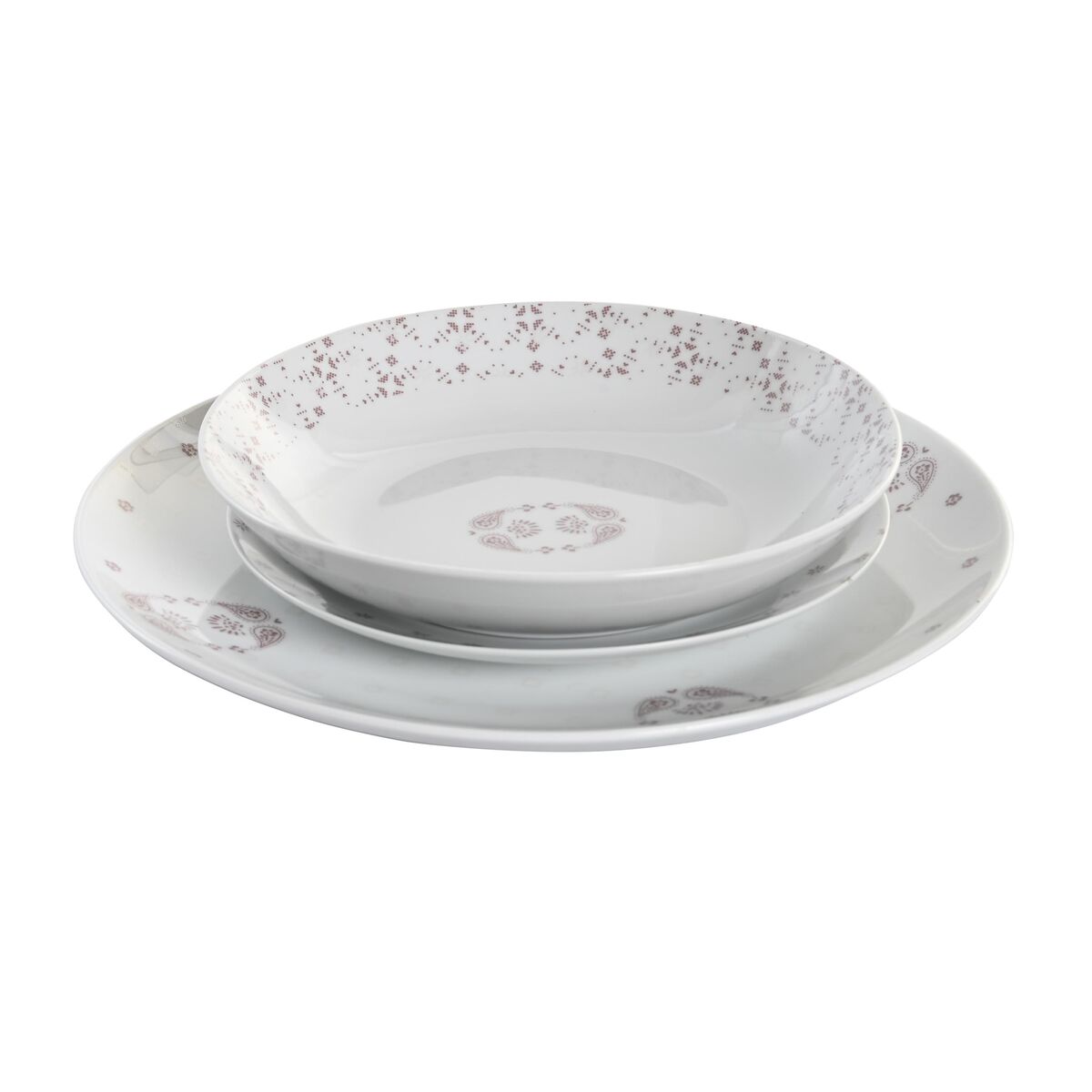 Servissats DKD Home Decor Vit Rosa Porslin Scandi 18 Delar 27 x 27 x 3 cm - 3