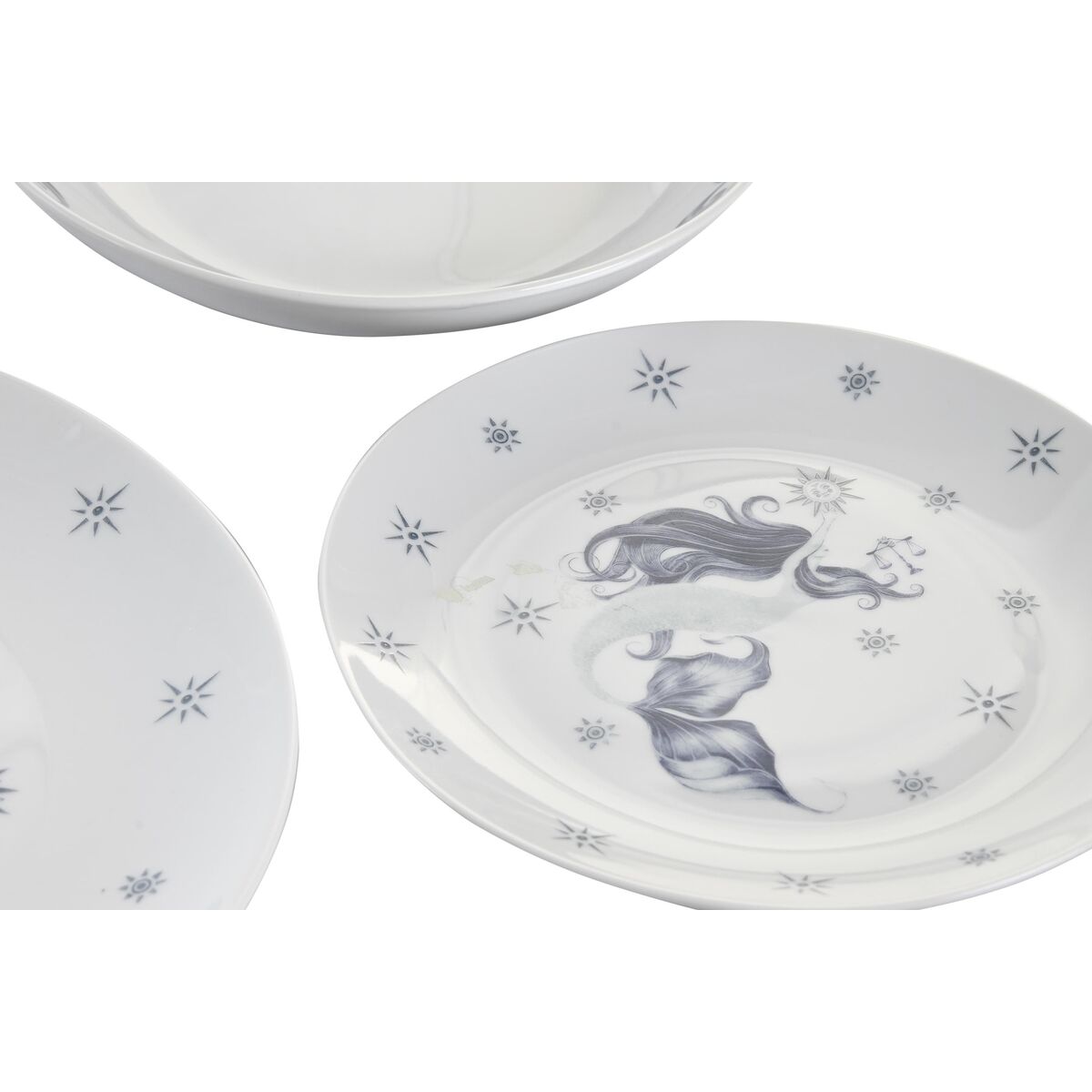 Servissats DKD Home Decor Blå Vit Porslin 18 Delar 27 x 27 x 3 cm - 4