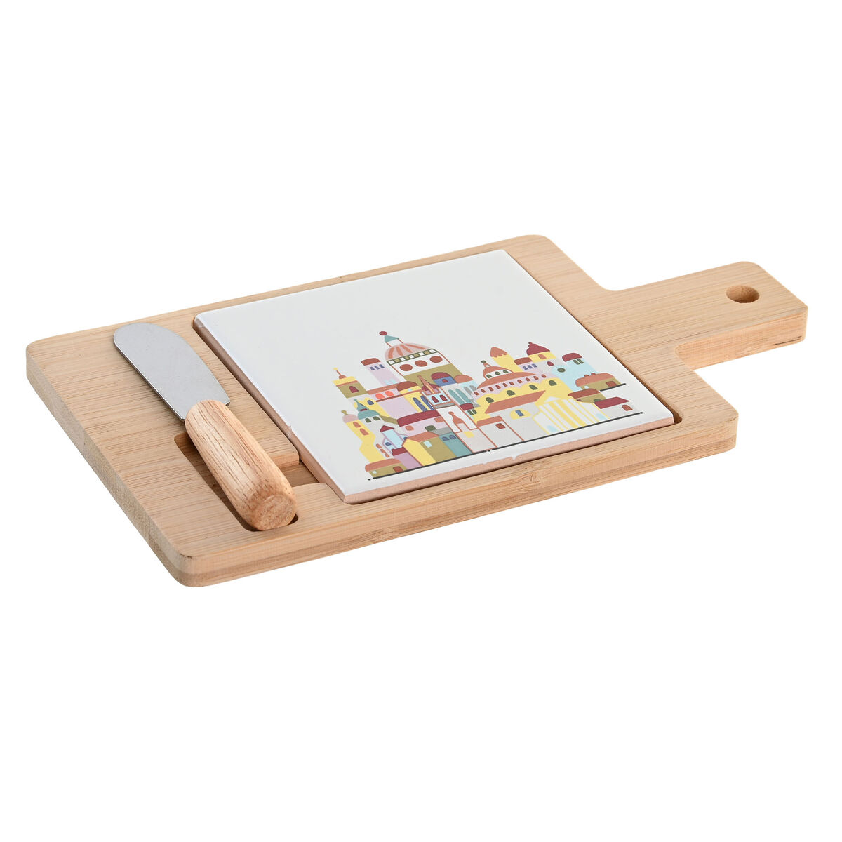 Tilltuggsset DKD Home Decor 21,5 x 11,8 x 1,5 cm Naturell Röd Multicolour Stengods Hus Cottage - 2