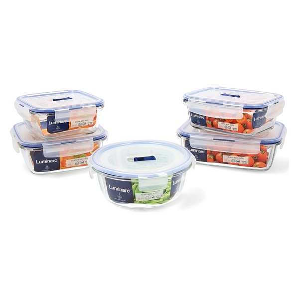 Lunchlådor, set Luminarc Pure Box Active (5 pcs) Glas (5) - 5