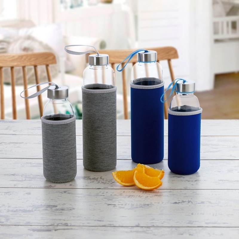 Flaska Quid Blå Grå Glas 400 ml, Färg: Blå - 2