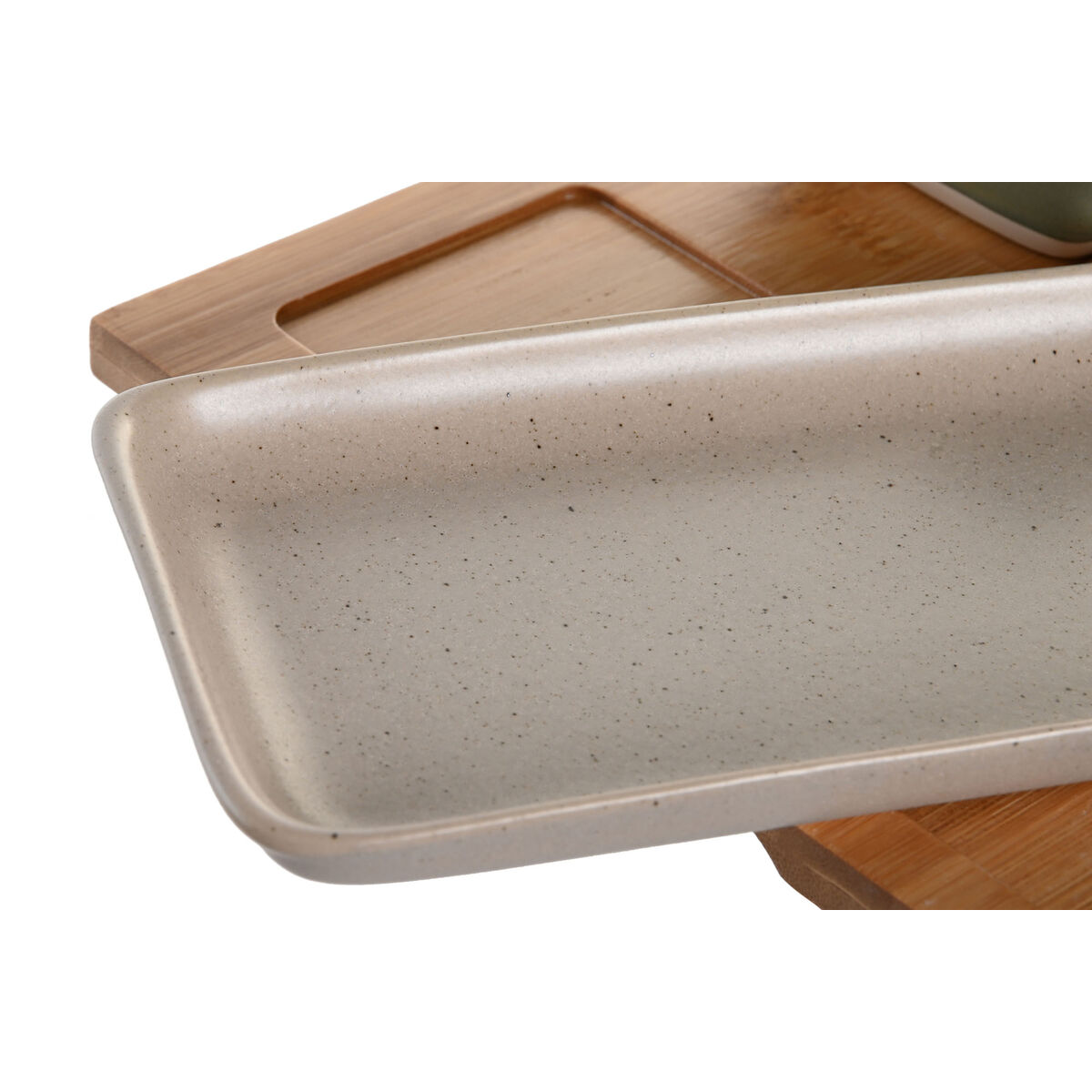 Tilltuggsset DKD Home Decor 24 x 23,5 x 1,5 cm Porslin Multicolour Bambu 6 Delar Skandinavisk - 3