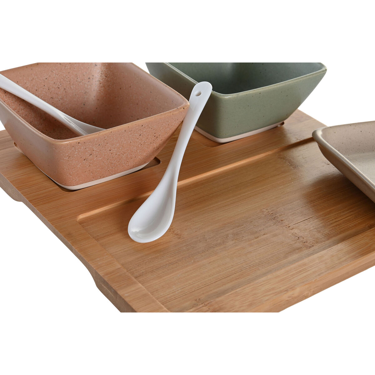 Tilltuggsset DKD Home Decor 24 x 23,5 x 1,5 cm Porslin Multicolour Bambu 6 Delar Skandinavisk - 2