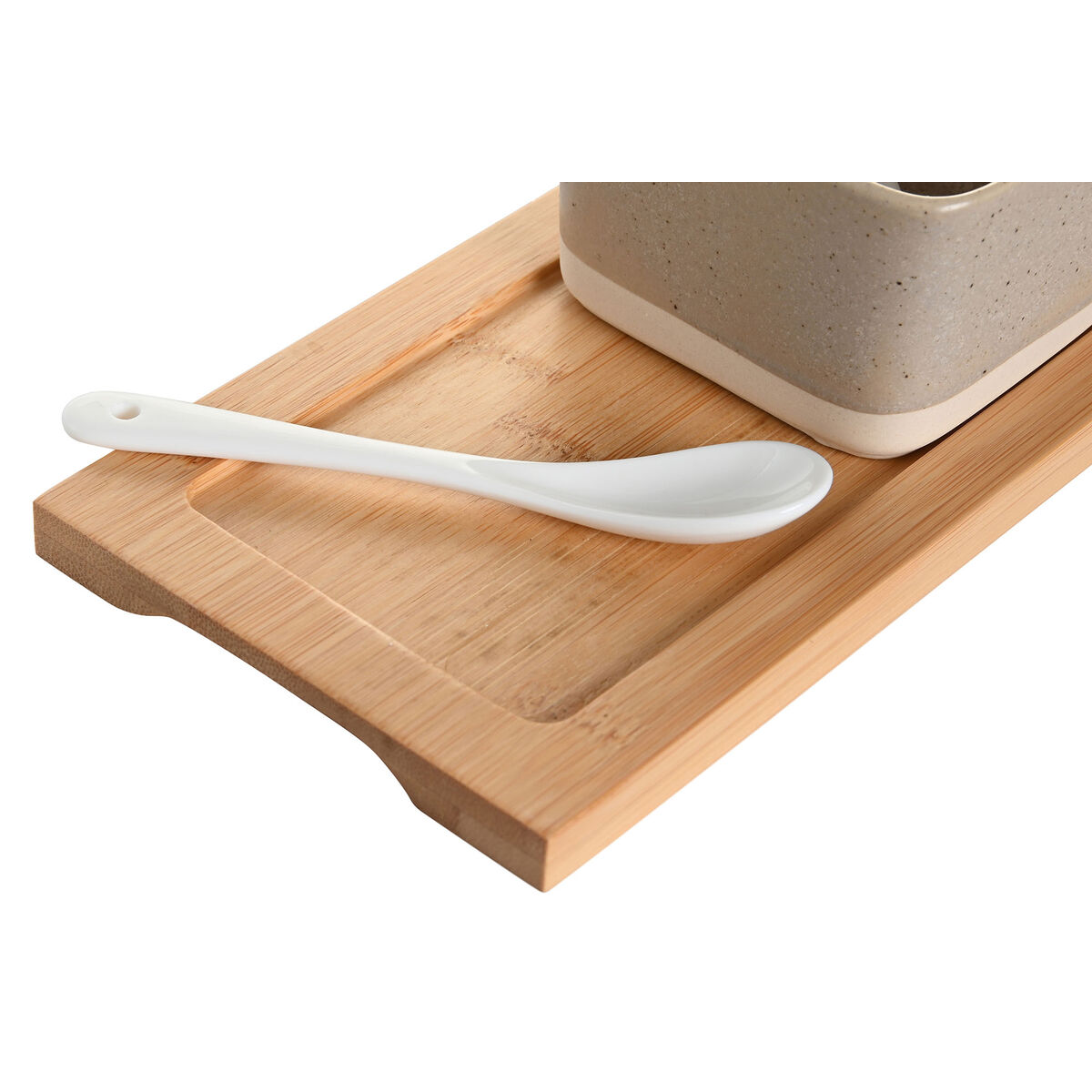 Tilltuggsset DKD Home Decor 29 x 11,5 x 1,5 cm Porslin Multicolour Bambu Skandinavisk - 2