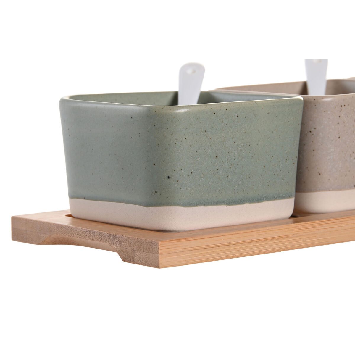 Tilltuggsset DKD Home Decor 29 x 11,5 x 1,5 cm Porslin Multicolour Bambu Skandinavisk - 3