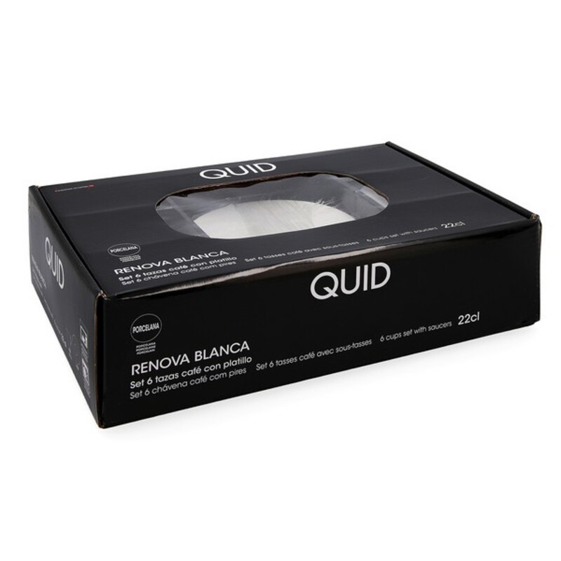 Set med kaffekoppar Quid 001442 (12 pcs) Transparent Keramik 6 Delar 220 ml - 2