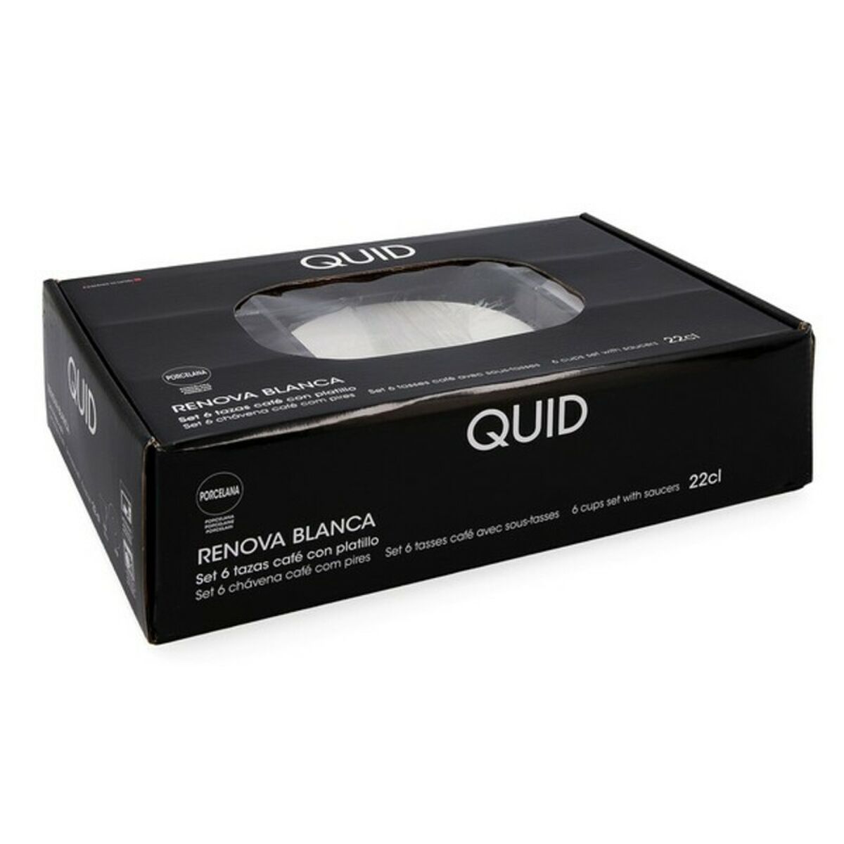 Set med kaffekoppar Quid 001442 (12 pcs) Transparent Keramik 6 Delar 220 ml - 6