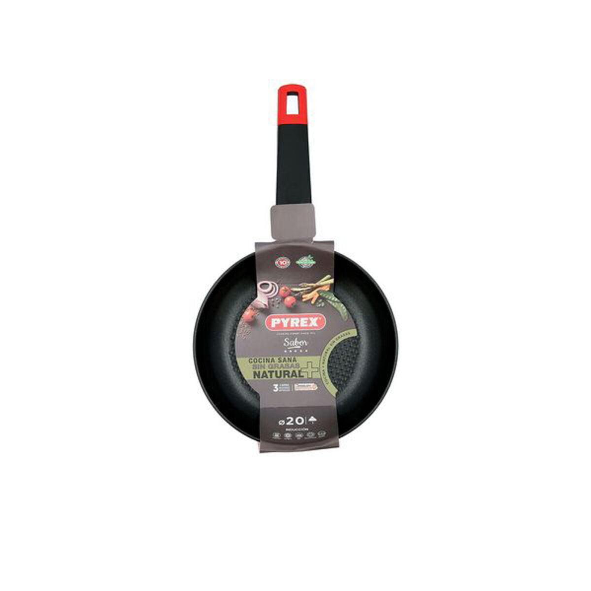 Non-stick-panna Pyrex Sabor Svart Aluminium, Mått: 28 cm - 10