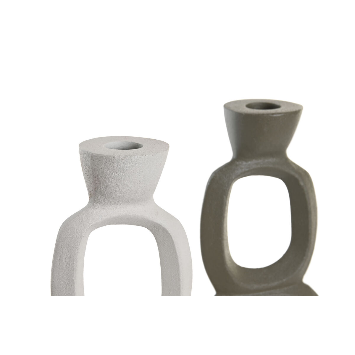 Kandelaber DKD Home Decor 14,5 x 7 x 37 cm Aluminium Vit Grön (2 antal) - 3