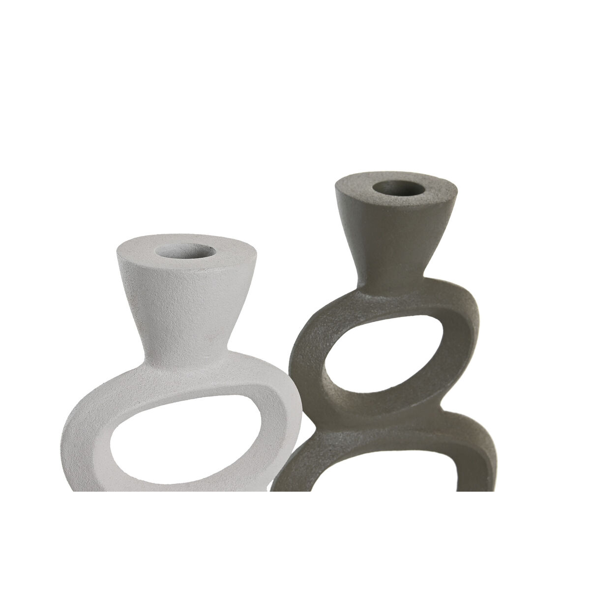 Kandelaber DKD Home Decor 14,5 x 6,5 x 29,5 cm Aluminium Vit Grön (2 antal) - 3
