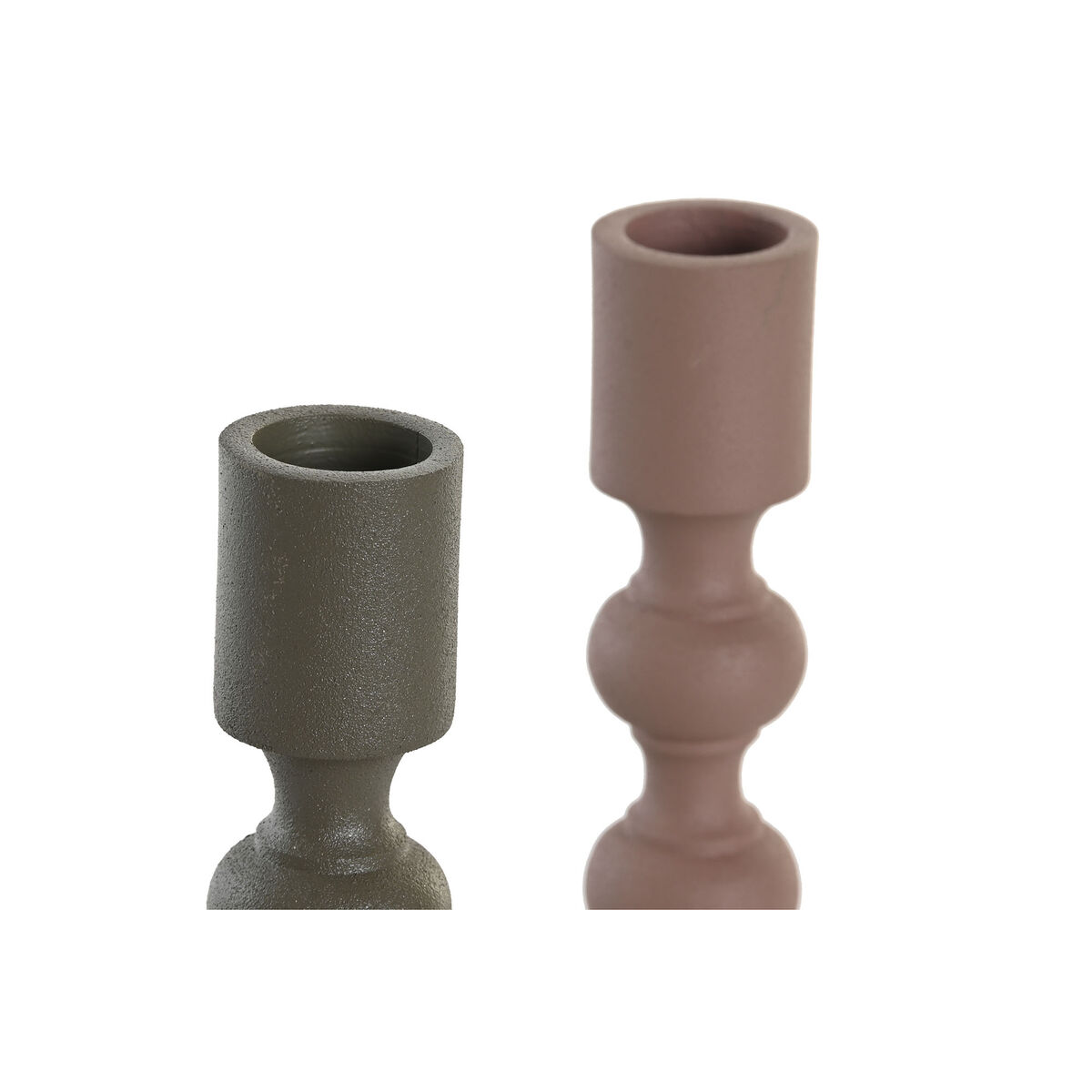 Kandelaber DKD Home Decor 10,5 x 10,5 x 23,5 cm Rosa Aluminium Grön (2 antal) - 3