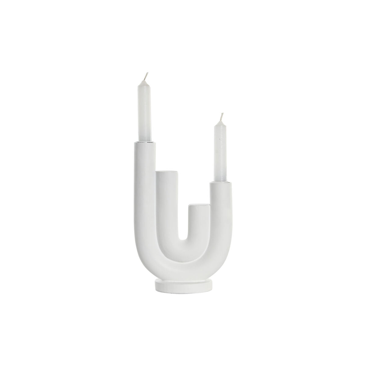 Kandelaber DKD Home Decor Scandi 16 x 7 x 23,5 cm Vit Harts - 2