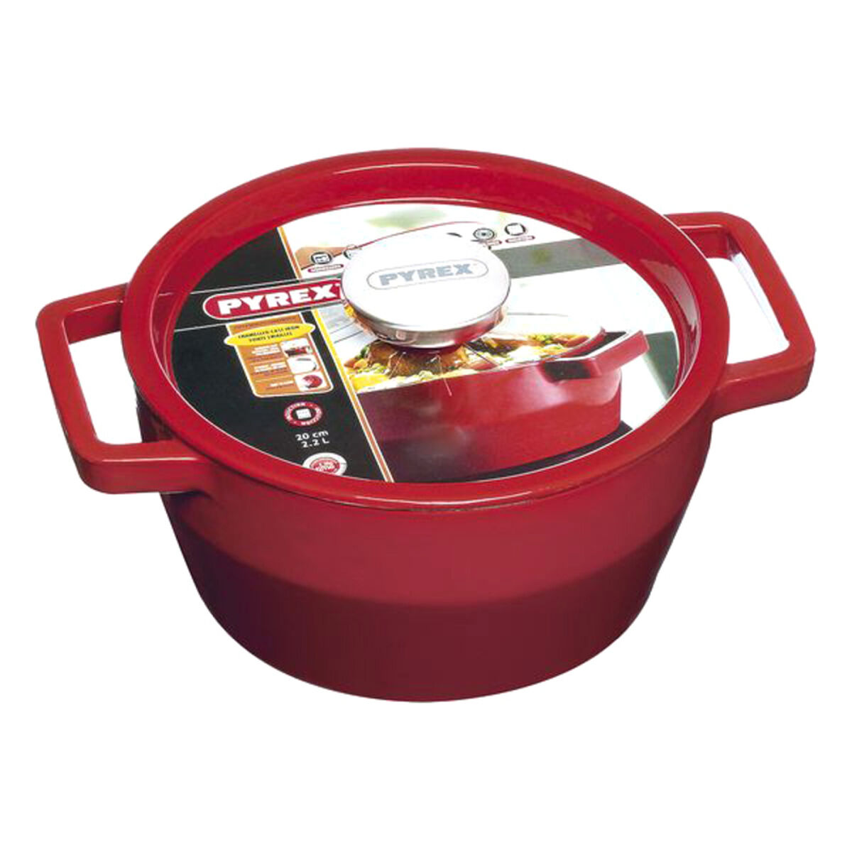 Kastrull med lock Pyrex Slow Cook Gjutjärn, Kapacitet: 3,6 L - 6