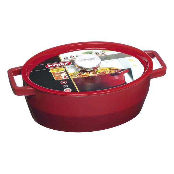 Kastrull med lock Pyrex Slow Cook Gjutjärn, Kapacitet: 3,8 L - 4